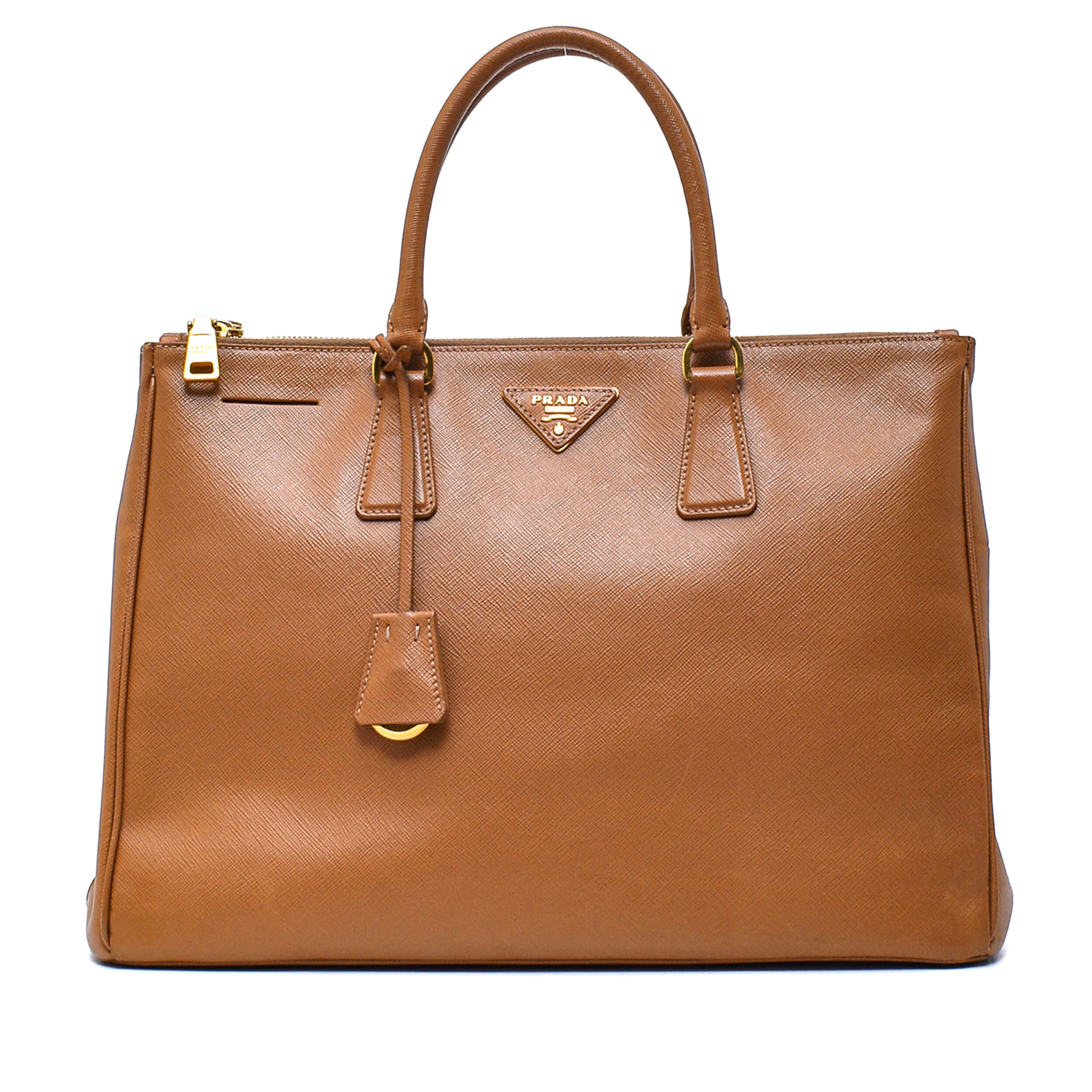 Prada - Tabac Saffiano Leather Medium Double Zip Bag